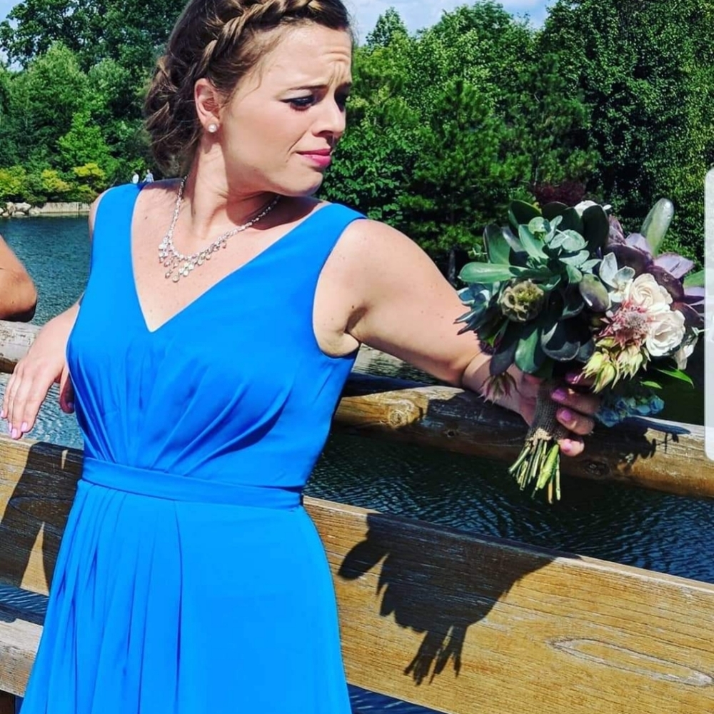 blue formal dress
